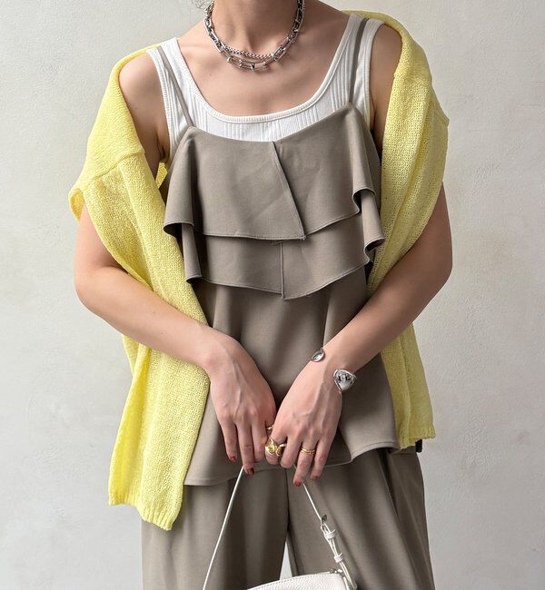  「【セットアップ可能】ドライタッチフリルキャミ」|シャツ・ブラウス|