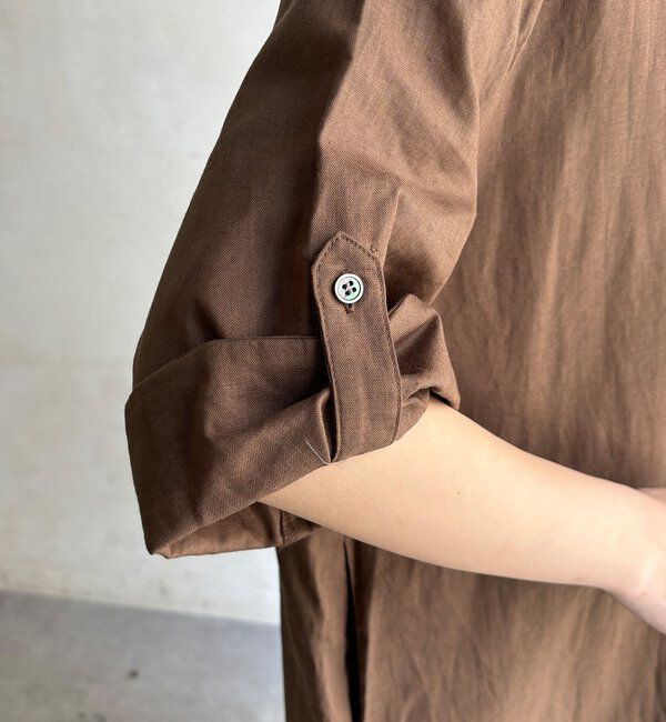  「【WEB限定】コットンリネンシャツワンピース」|ワンピース|