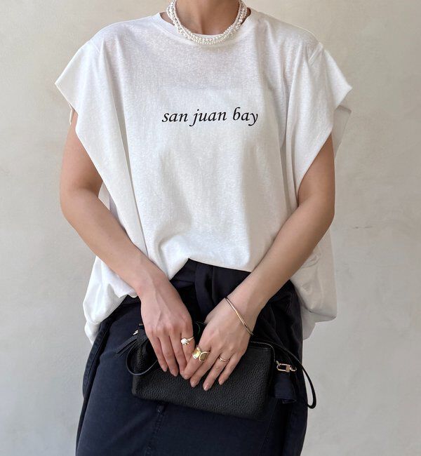  「裾ドロストチュニックロゴTEE」|Tシャツ・カットソー|