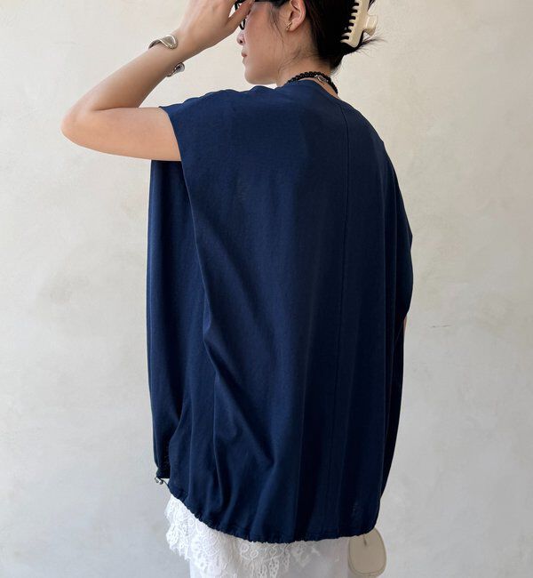  「裾ドロストチュニックロゴTEE」|Tシャツ・カットソー|