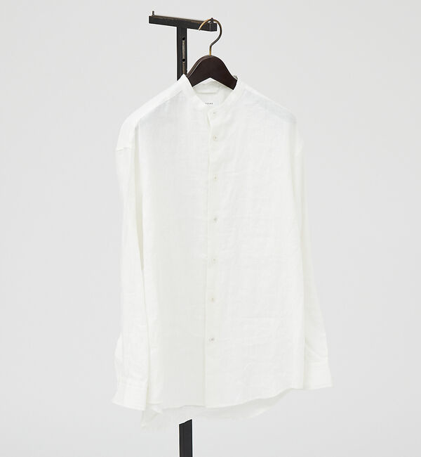 ABAHOUSE「【LUXE Linen Solaro】バンドカラー リネンシャツ」|シャツ・ブラウス|