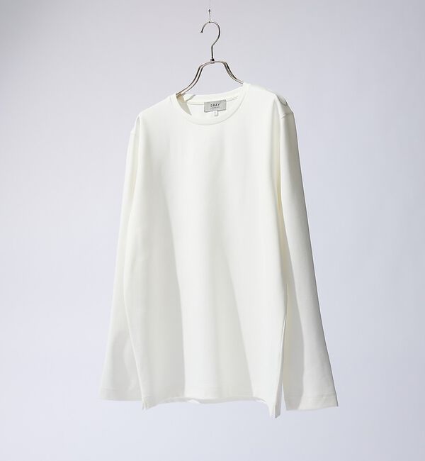 ABAHOUSE「【SMART CLOSET】抗菌防臭 ポンチクルーネック 長袖Tシャツ」|Tシャツ・カットソー|ホワイト