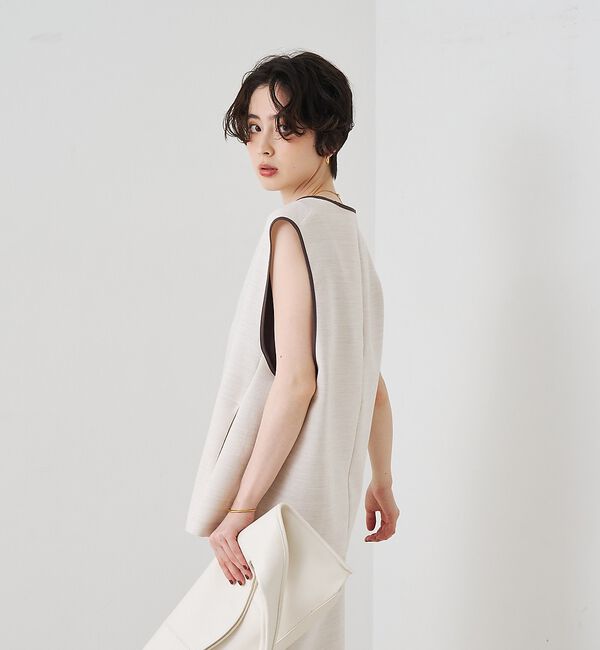Rouge vif「【セットアップ対応】麻調ダブルクロスベスト/ジレ【予約】」|ベスト・ジレ|