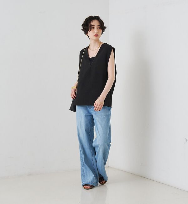 Rouge vif「【セットアップ対応】麻調ダブルクロスベスト/ジレ【予約】」|ベスト・ジレ|