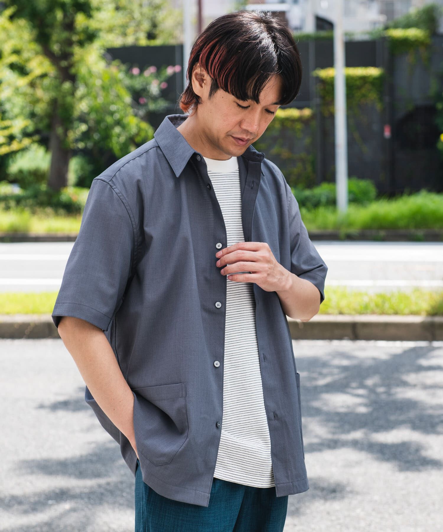 URBAN RESEARCH DOORS「『UR TECH DRYLUXE』『イージーケア/速乾』レギュラーカラーシャツ」|シャツ・ブラウス|