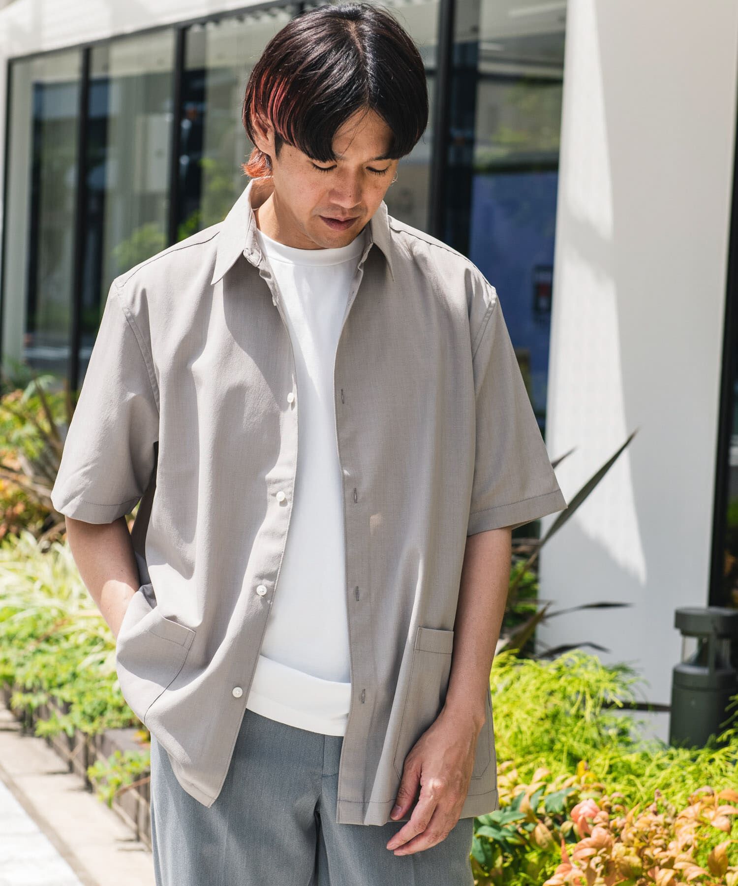 URBAN RESEARCH DOORS「『UR TECH DRYLUXE』『イージーケア/速乾』レギュラーカラーシャツ」|シャツ・ブラウス|