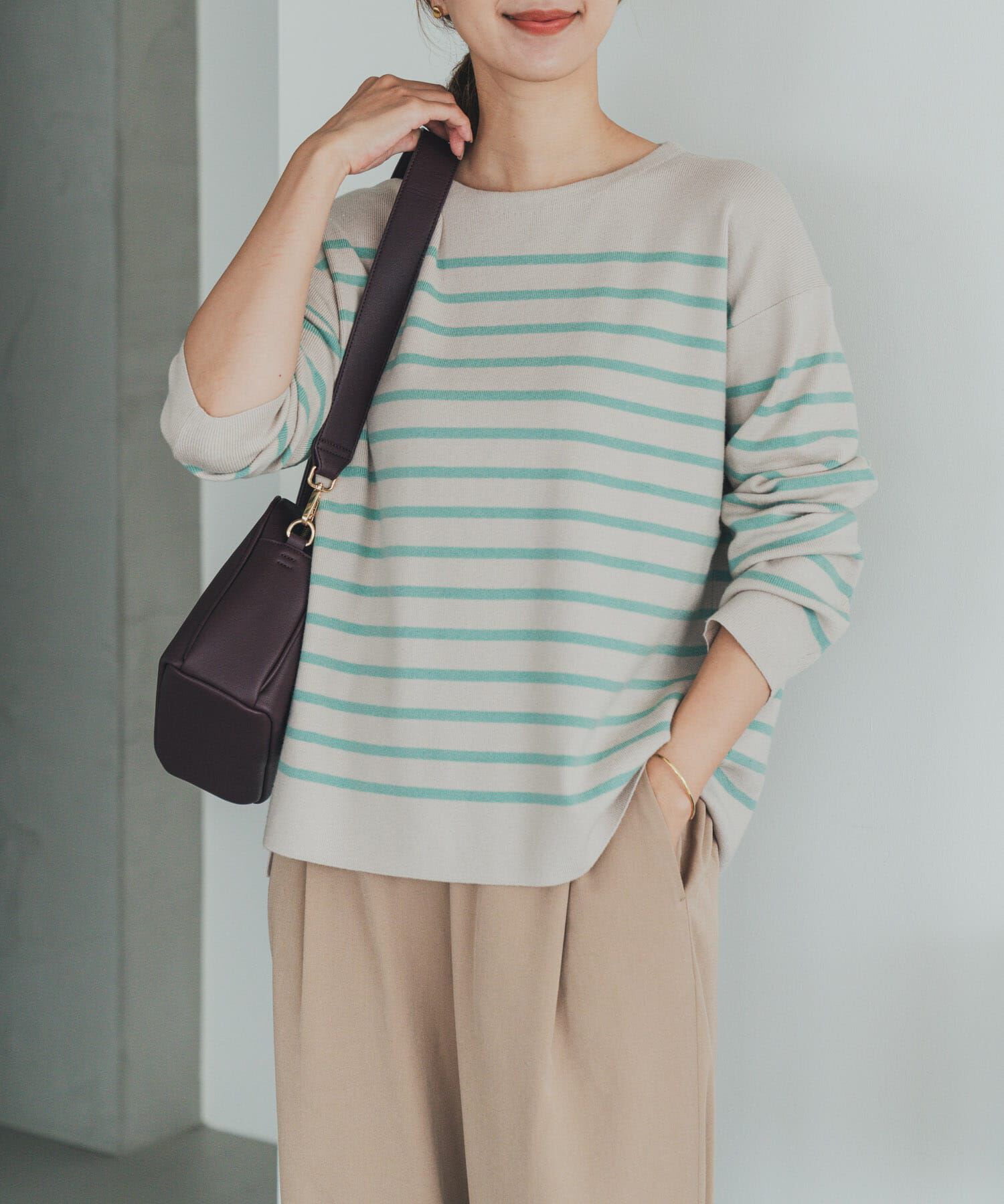 URBAN RESEARCH DOORS「パネルボーダーKNIT」|ニット・セーター|ブルー系その他