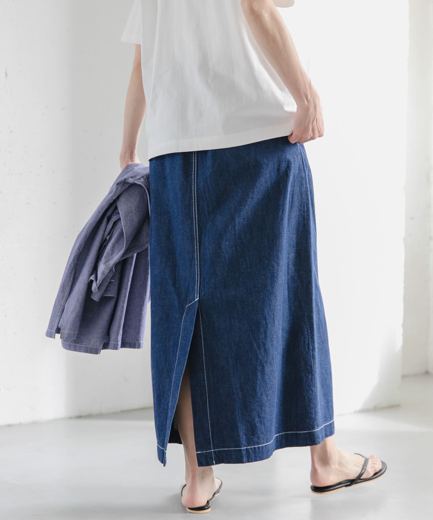 URBAN RESEARCH DOORS「FORK&SPOON　綿麻デニムスカート」|スカート|