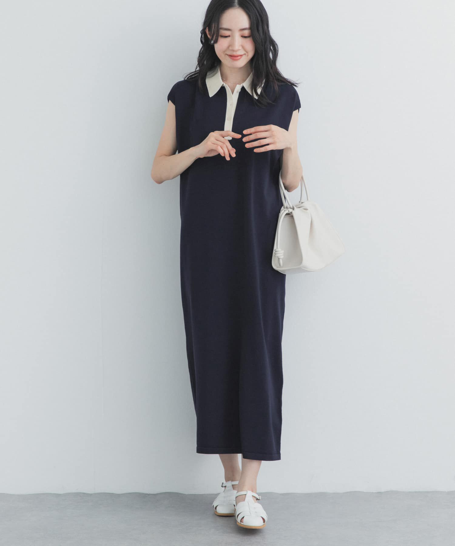 URBAN RESEARCH DOORS「フレンチスリーブニットワンピース」|ワンピース|