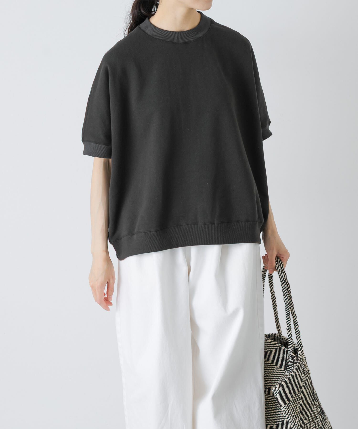 かぐれ「ワイド裏毛プルオーバー」|Tシャツ・カットソー|チャコールグレー