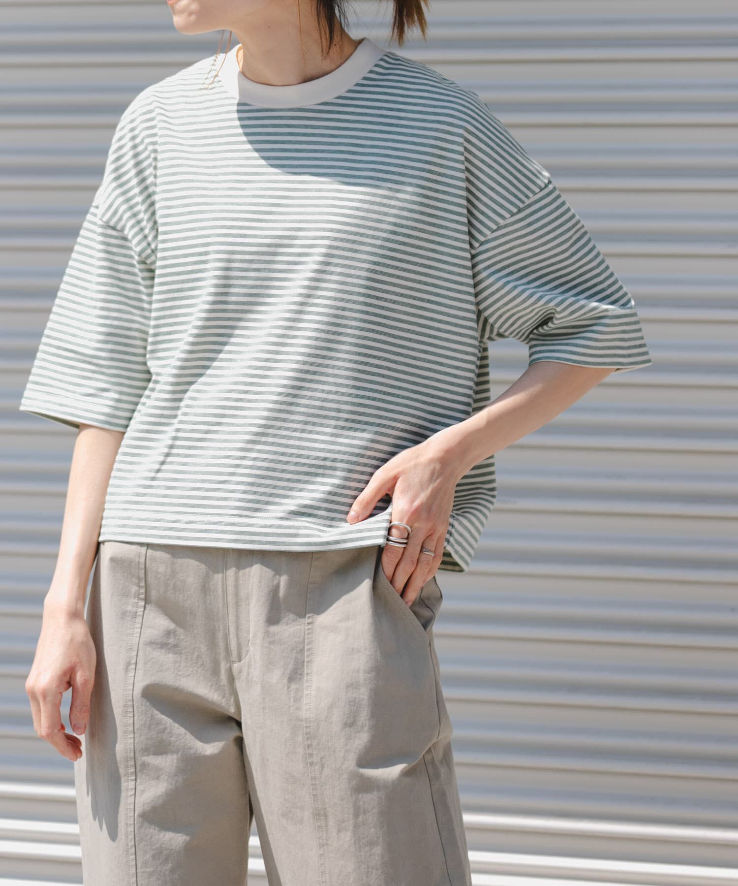 URBAN RESEARCH DOORS「FORK&SPOON　マルチボーダーTシャツ」|Tシャツ・カットソー|