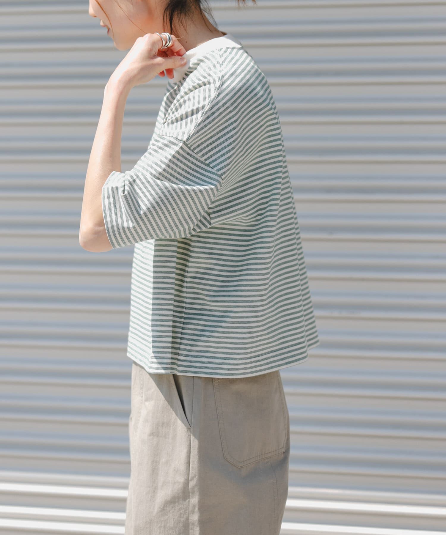 URBAN RESEARCH DOORS「FORK&SPOON　マルチボーダーTシャツ」|Tシャツ・カットソー|