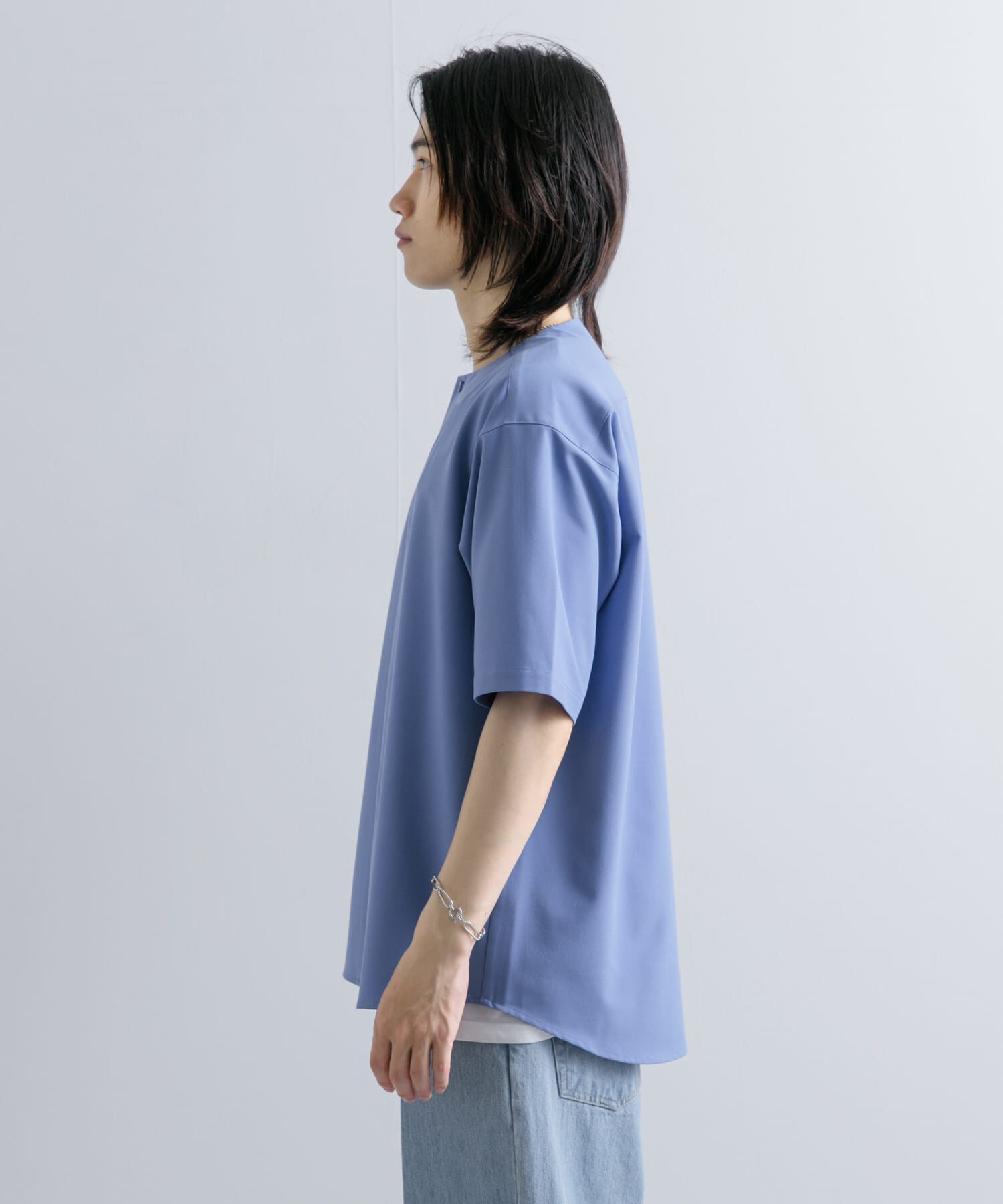 SENSE OF PLACE by URBAN RESEARCH「ノーカラーシャツ(5分袖)」|シャツ・ブラウス|