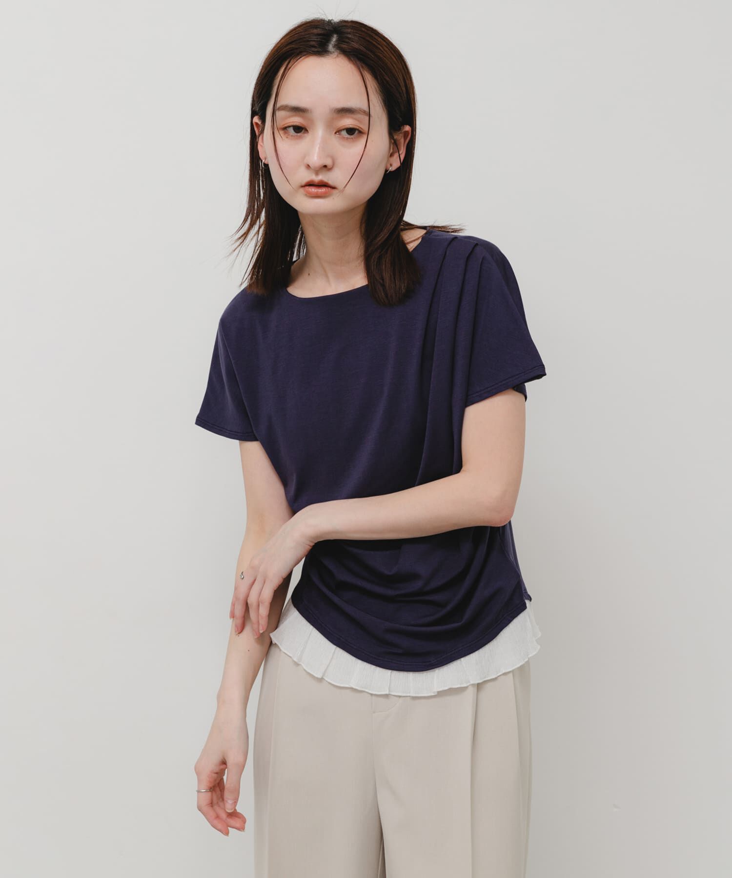 SENSE OF PLACE by URBAN RESEARCH「フリルドレープトップ」|Tシャツ・カットソー|