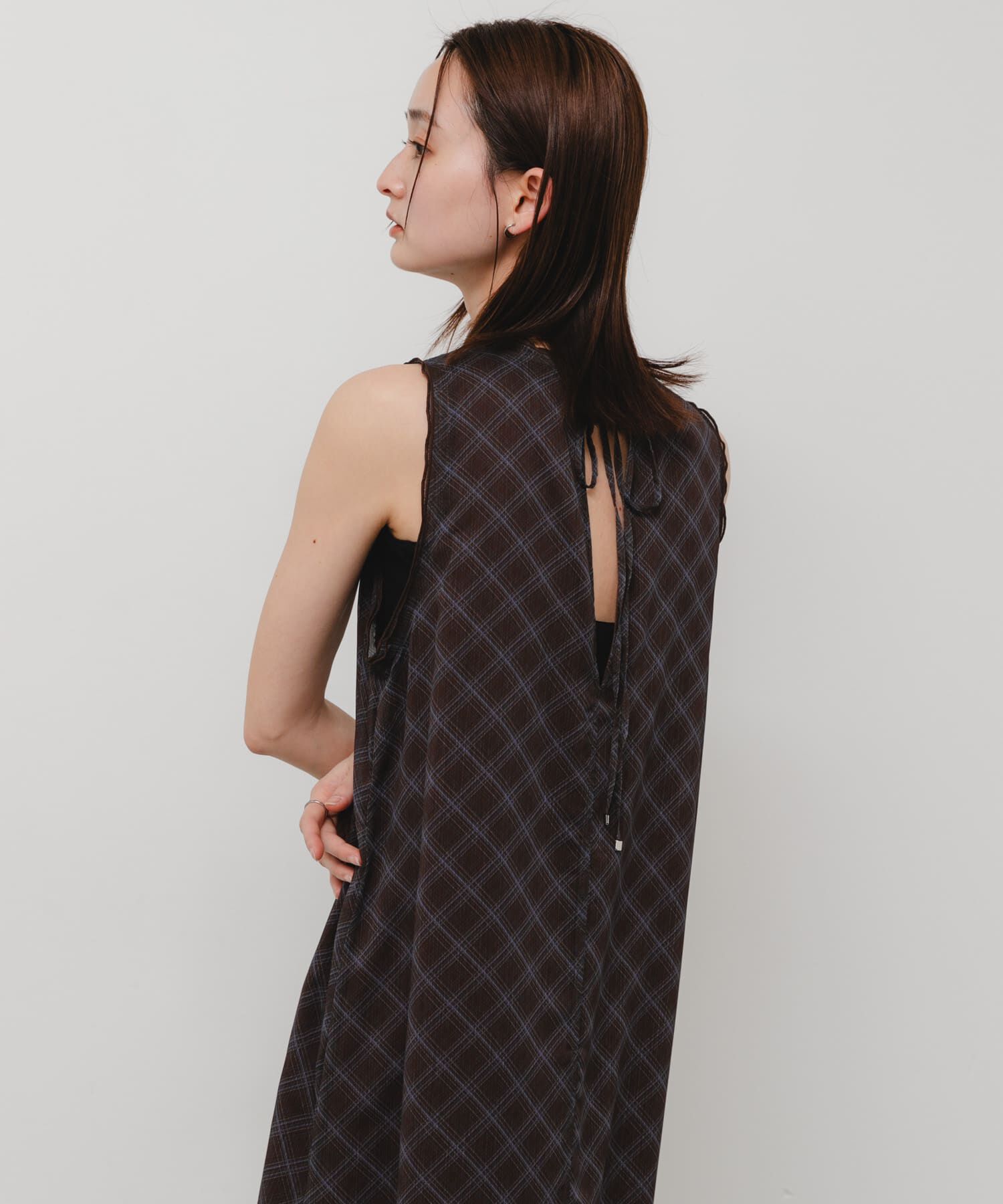 SENSE OF PLACE by URBAN RESEARCH「チェックシアーナローワンピース」|ワンピース|