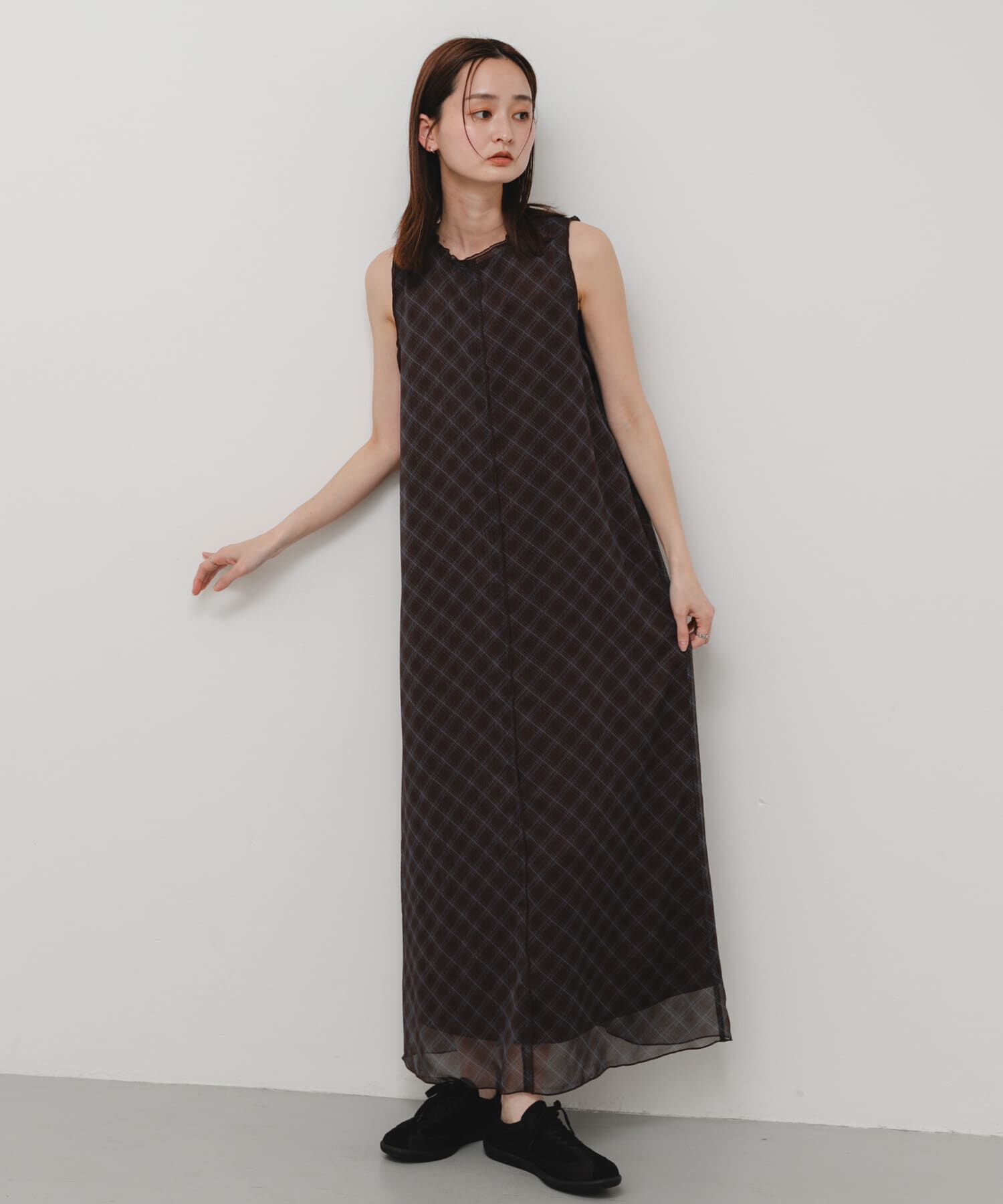 SENSE OF PLACE by URBAN RESEARCH「チェックシアーナローワンピース」|ワンピース|