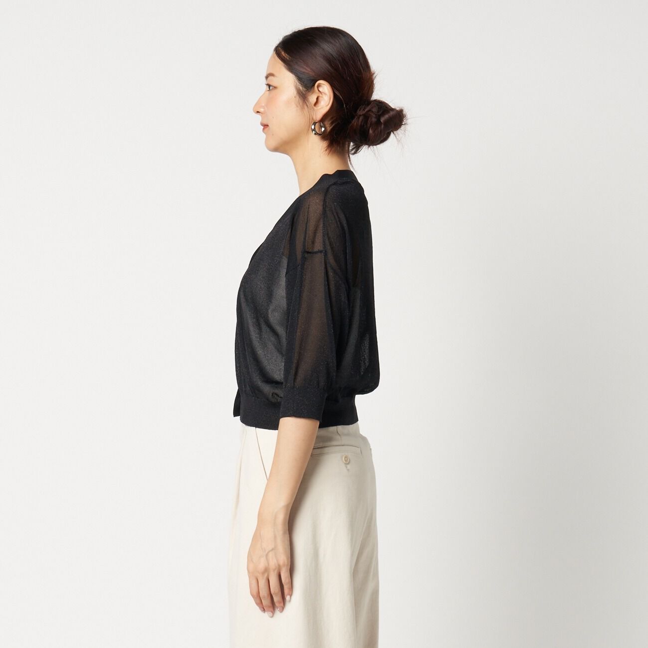  「three dots HALF SLEEVE CARDIGAN」|ニット・セーター|
