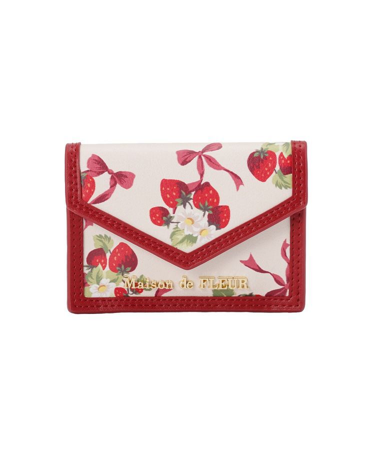 Maison de FLEUR「いちご柄カードケース」|財布|