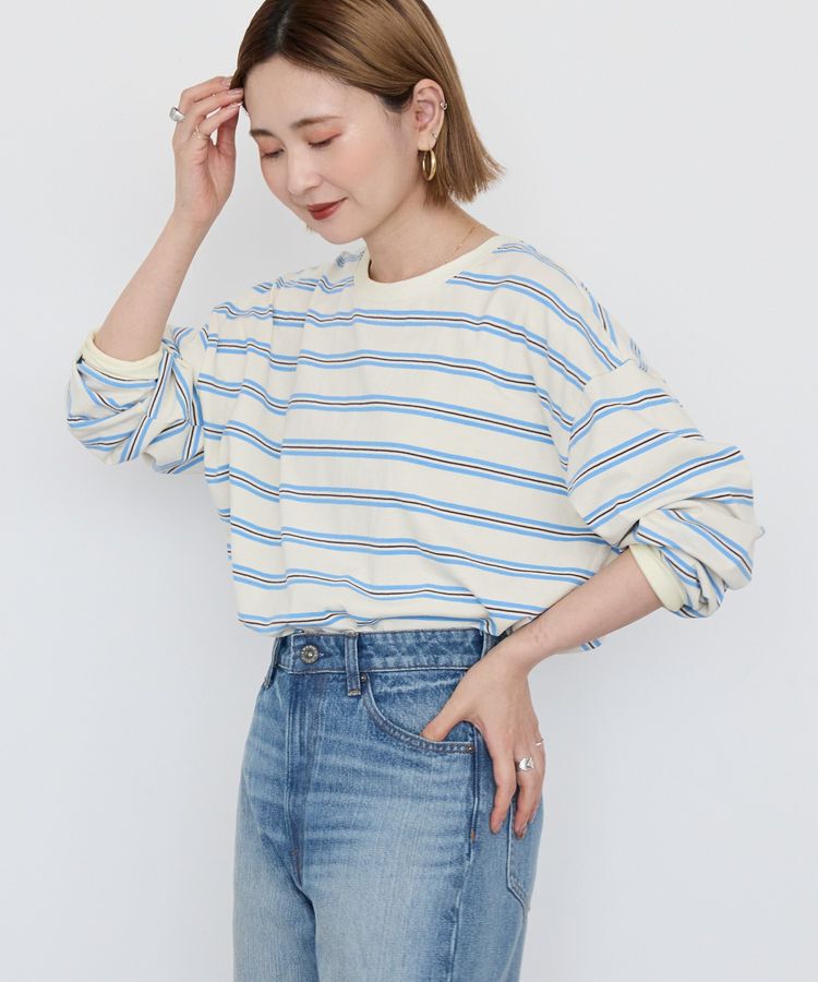 AMERICAN HOLIC「アソートボーダーロングTシャツ/チュニック」|Tシャツ・カットソー|