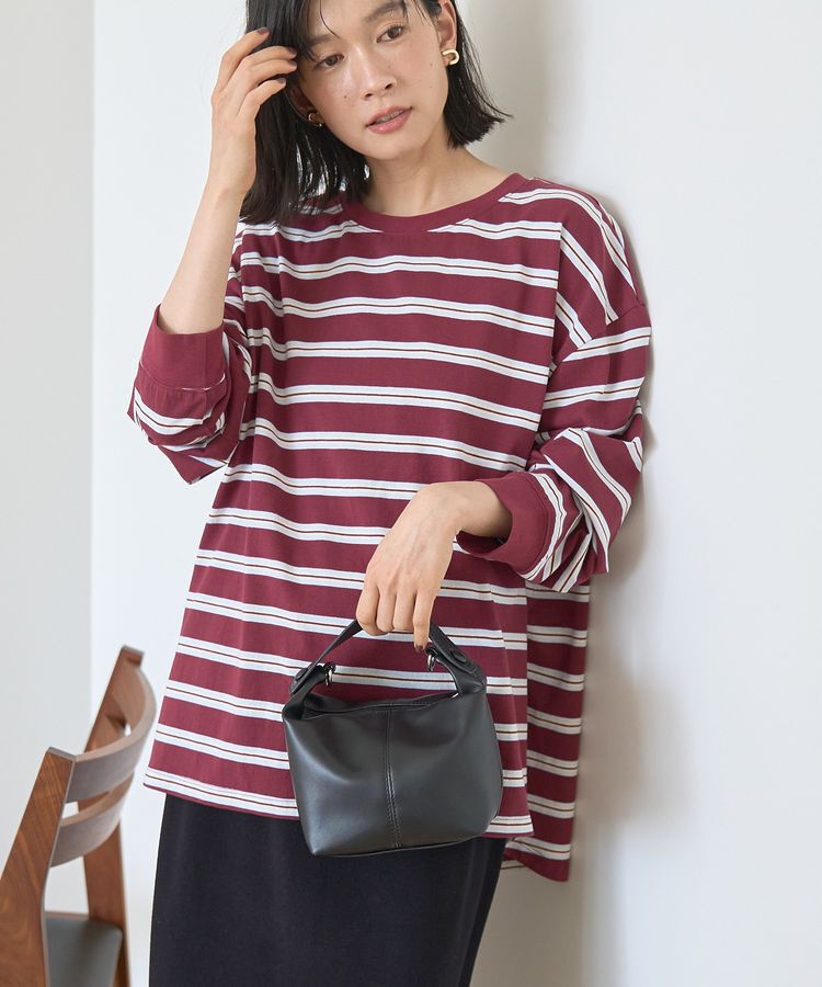 AMERICAN HOLIC「アソートボーダーロングTシャツ/チュニック」|Tシャツ・カットソー|Bordeaux