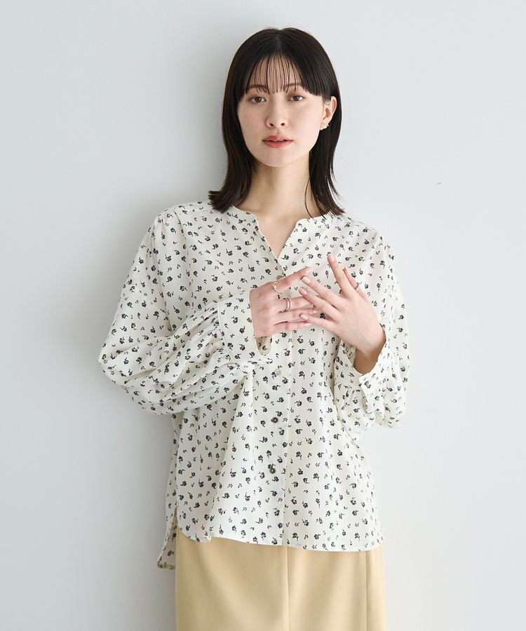YECCA VECCA「2wayボリューム袖花柄ブラウス」|シャツ・ブラウス|