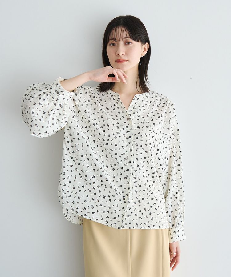 YECCA VECCA「2wayボリューム袖花柄ブラウス」|シャツ・ブラウス|