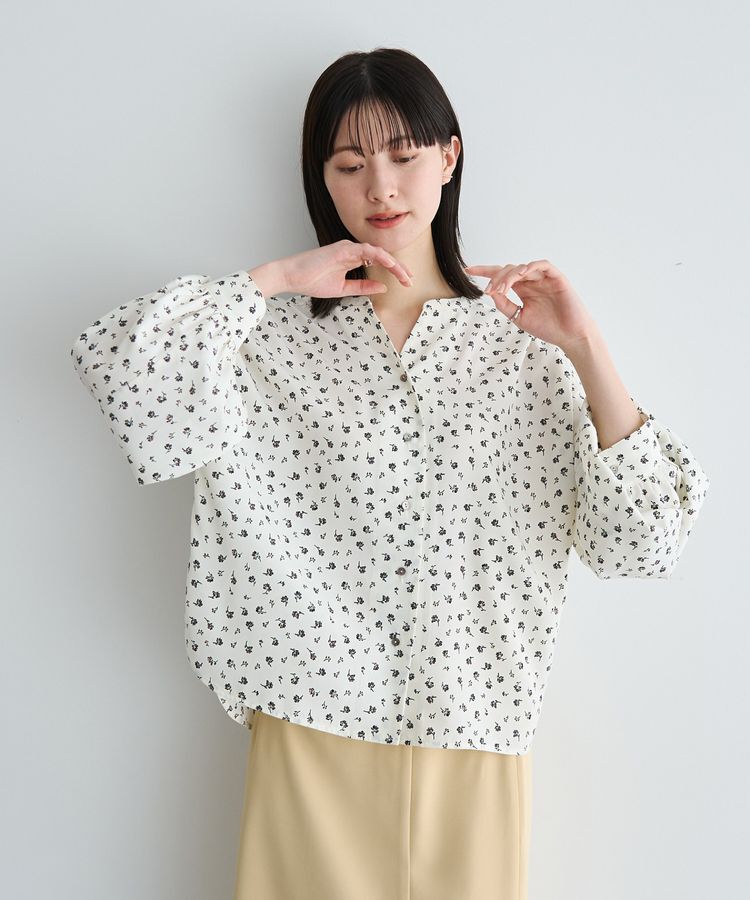 YECCA VECCA「2wayボリューム袖花柄ブラウス」|シャツ・ブラウス|