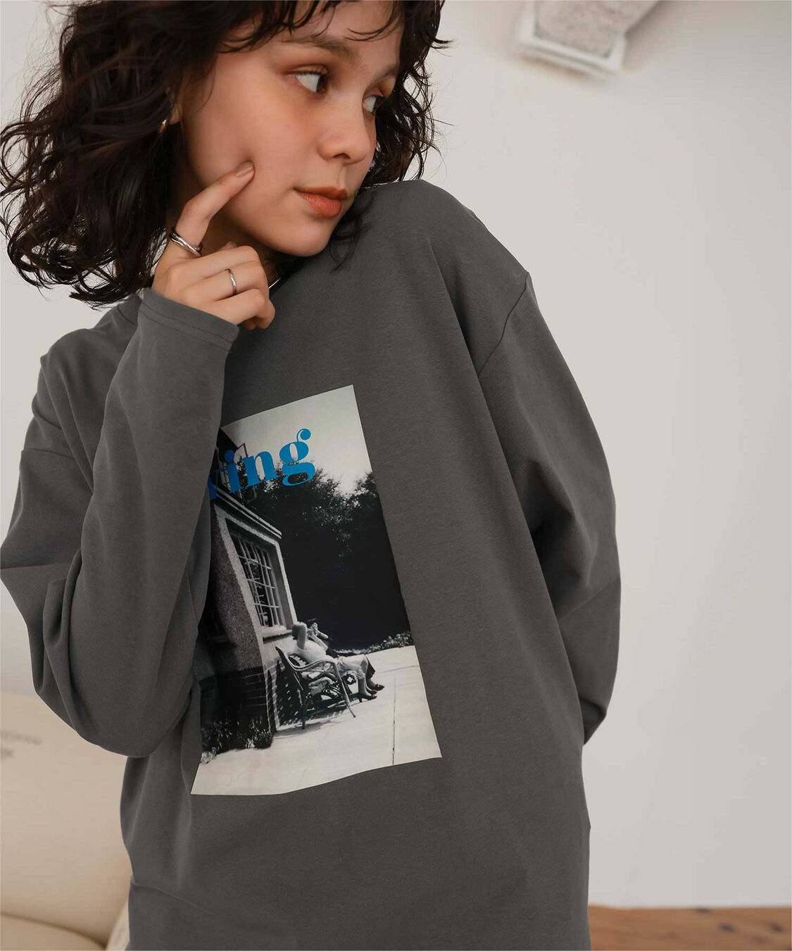 titivate「ヴィンテージライクフォトプリントロングスリーブTシャツ」|Tシャツ・カットソー|