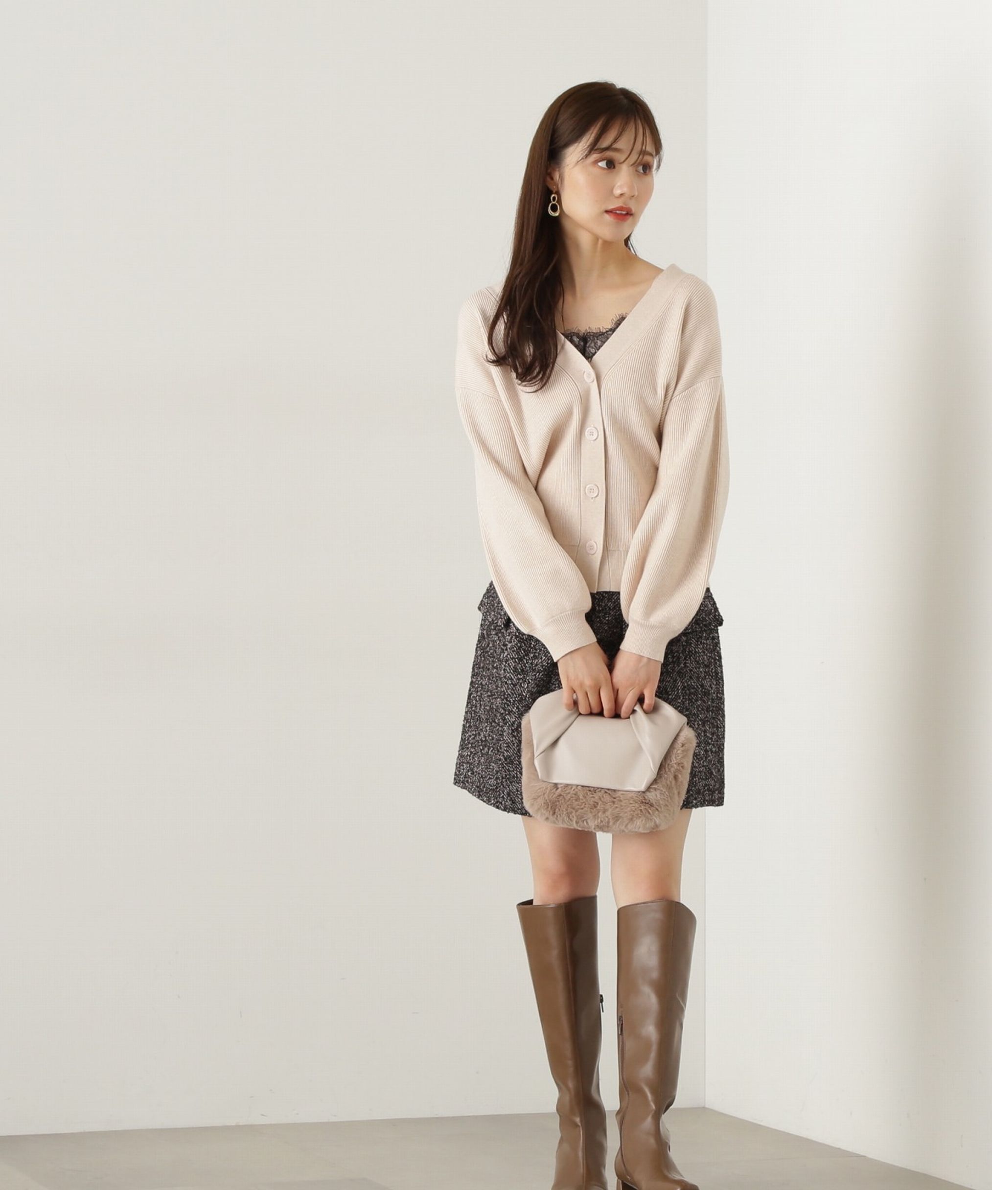 PROPORTION BODY DRESSING「フラップミニスカート　WEB限定カラー：エクリュツィード」|スカート|