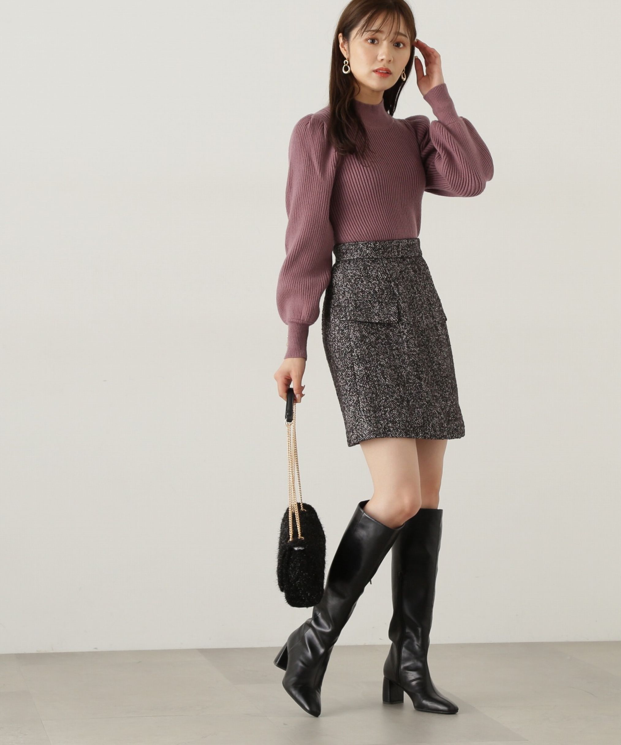 PROPORTION BODY DRESSING「フラップミニスカート　WEB限定カラー：エクリュツィード」|スカート|