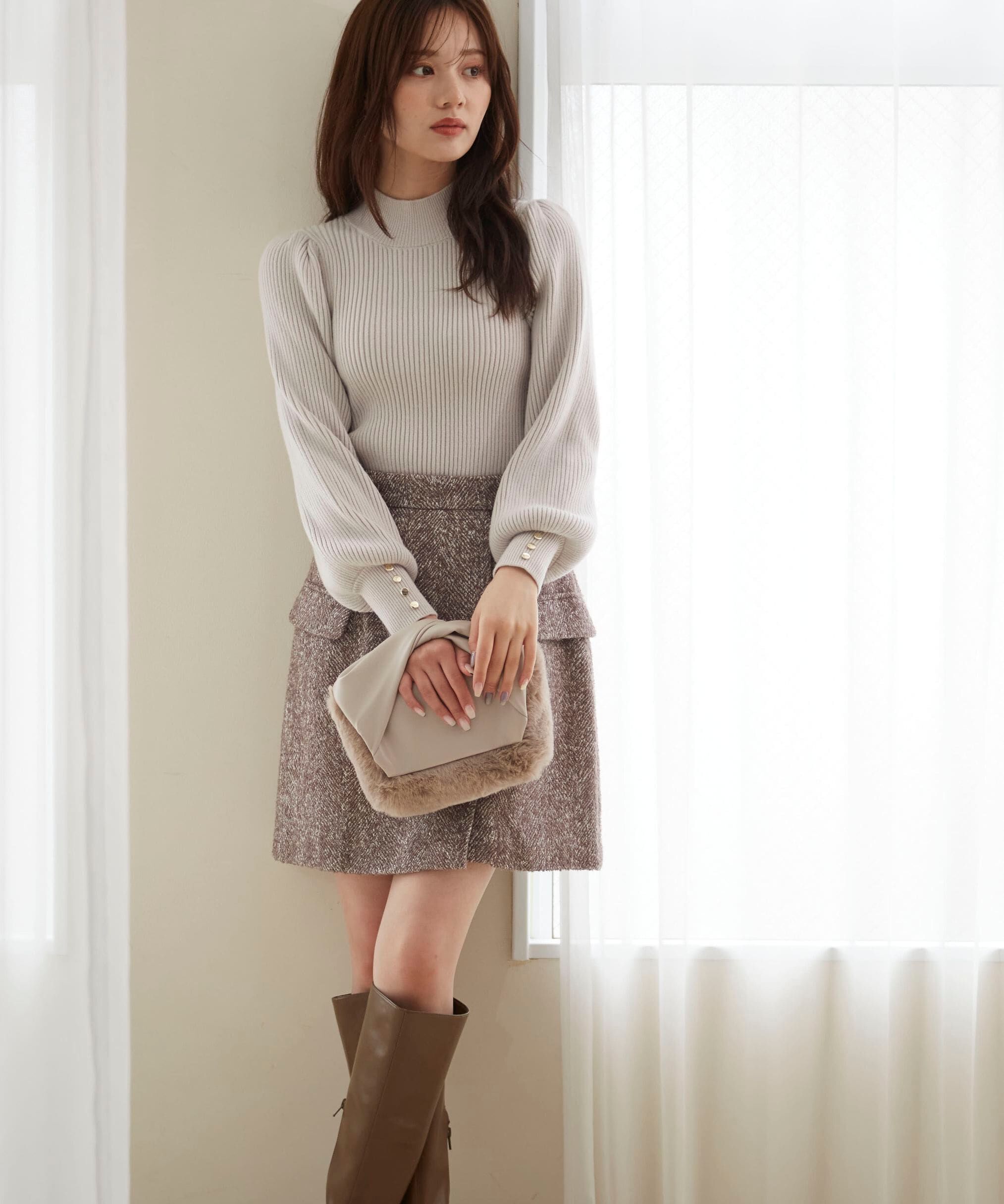PROPORTION BODY DRESSING「フラップミニスカート　WEB限定カラー：エクリュツィード」|スカート|