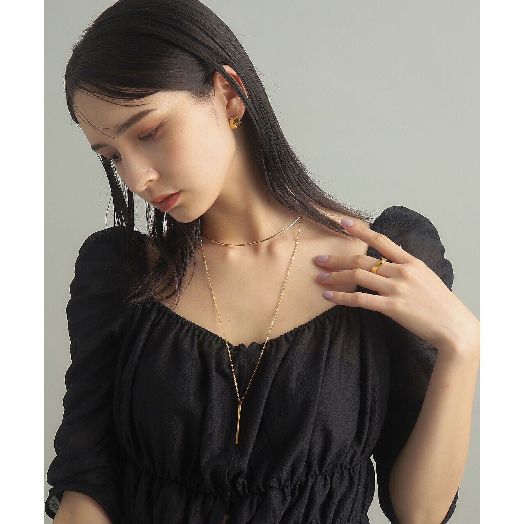 COCOSHNIK ONKITSCH「シルバー ホロウフレキシブルチョーカー GP」|ネックレス|