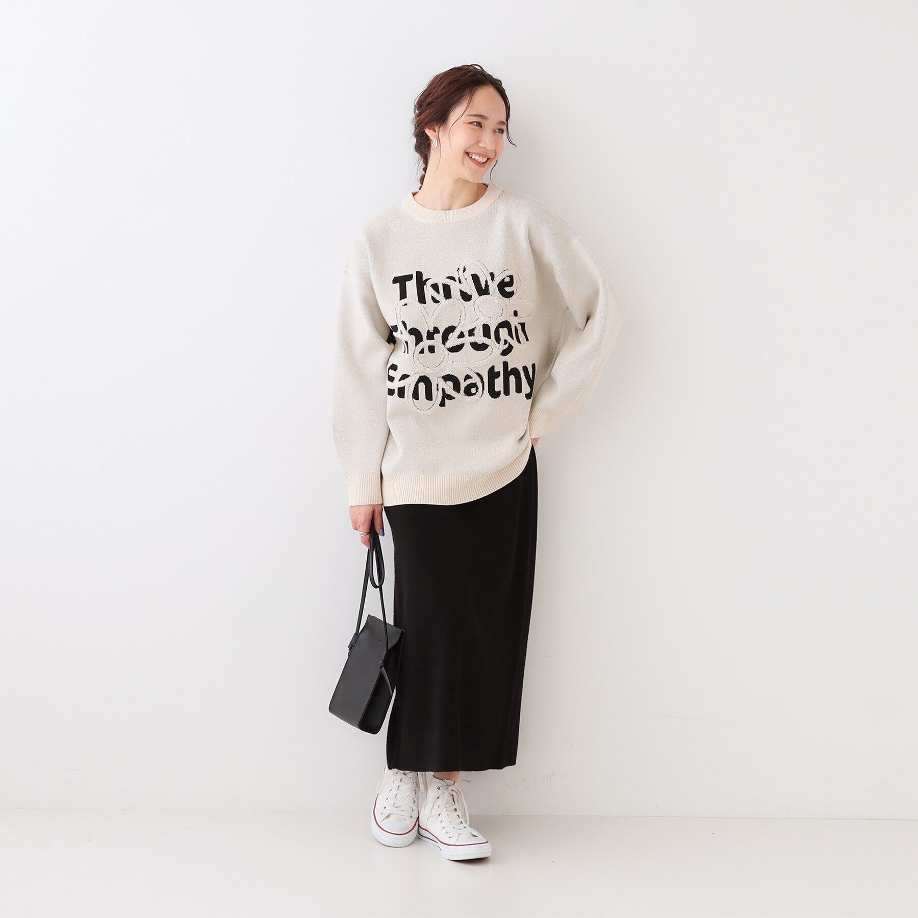 SHOO･LA･RUE「お花&times;ロゴ ゆるシルエットニット」|ニット・セーター|