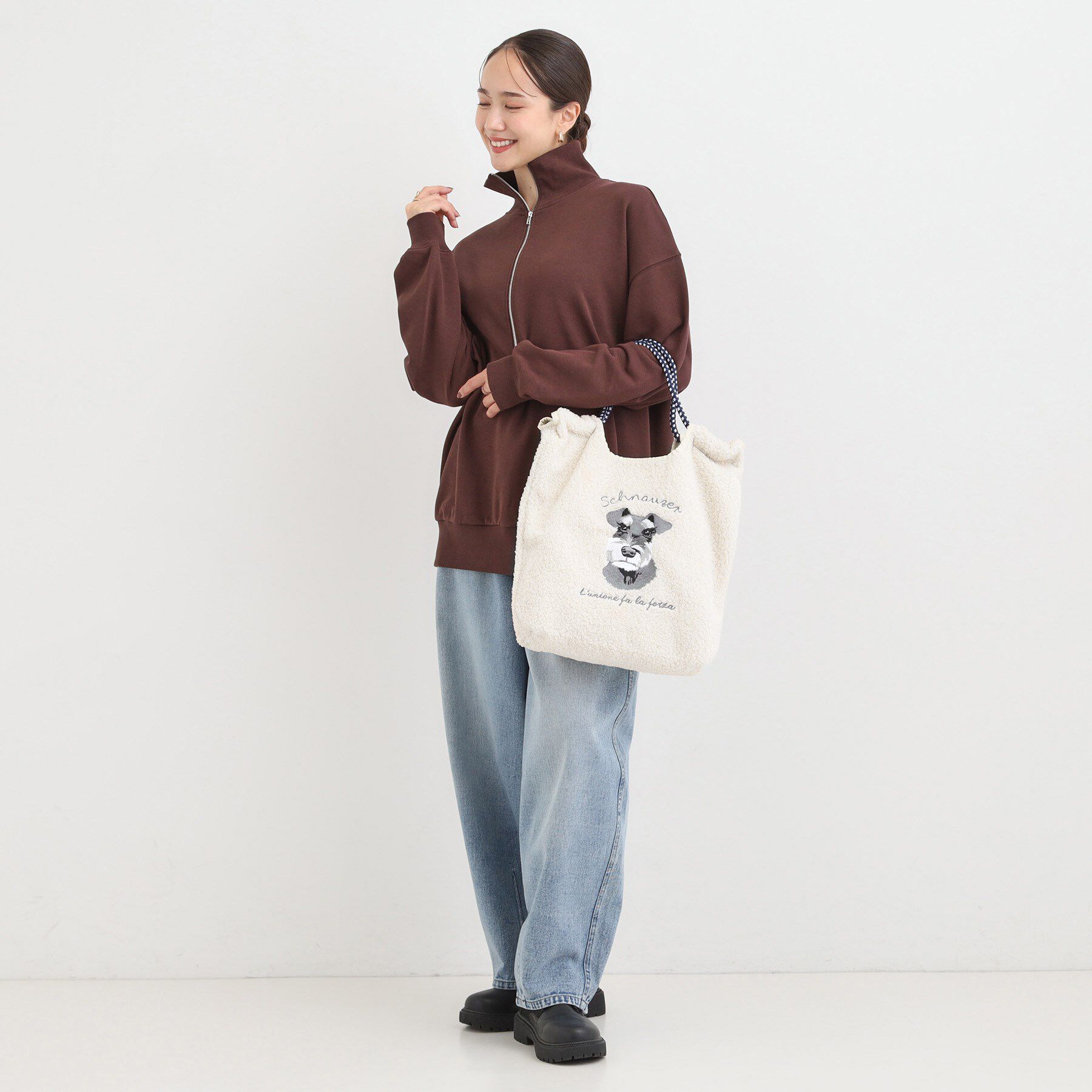 SHOO･LA･RUE「ボア刺繍アニマルコードトートバッグ」|トートバッグ|