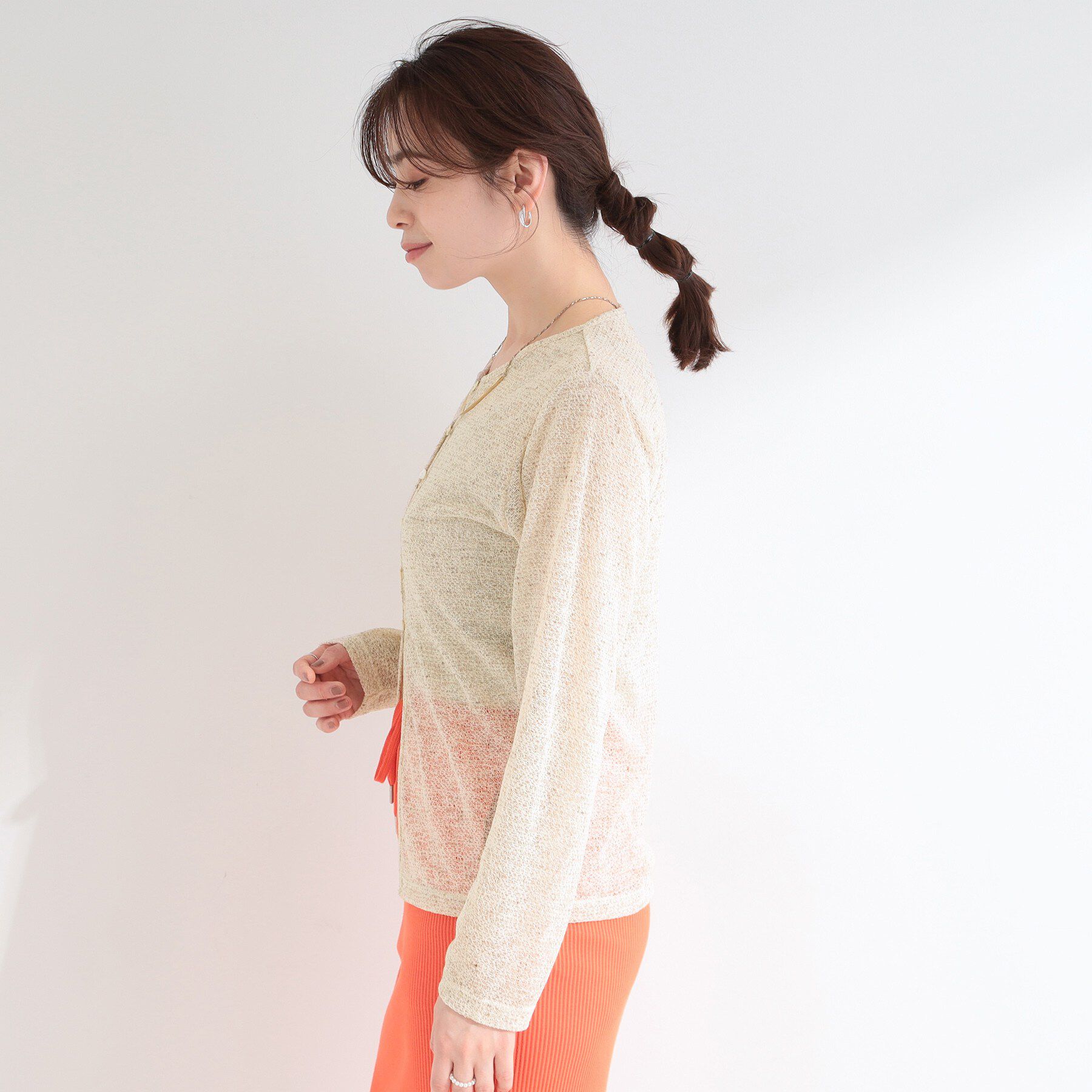 SHOO･LA･RUE「メランジ調ニットソーシアーカーディガン」|カーディガン|