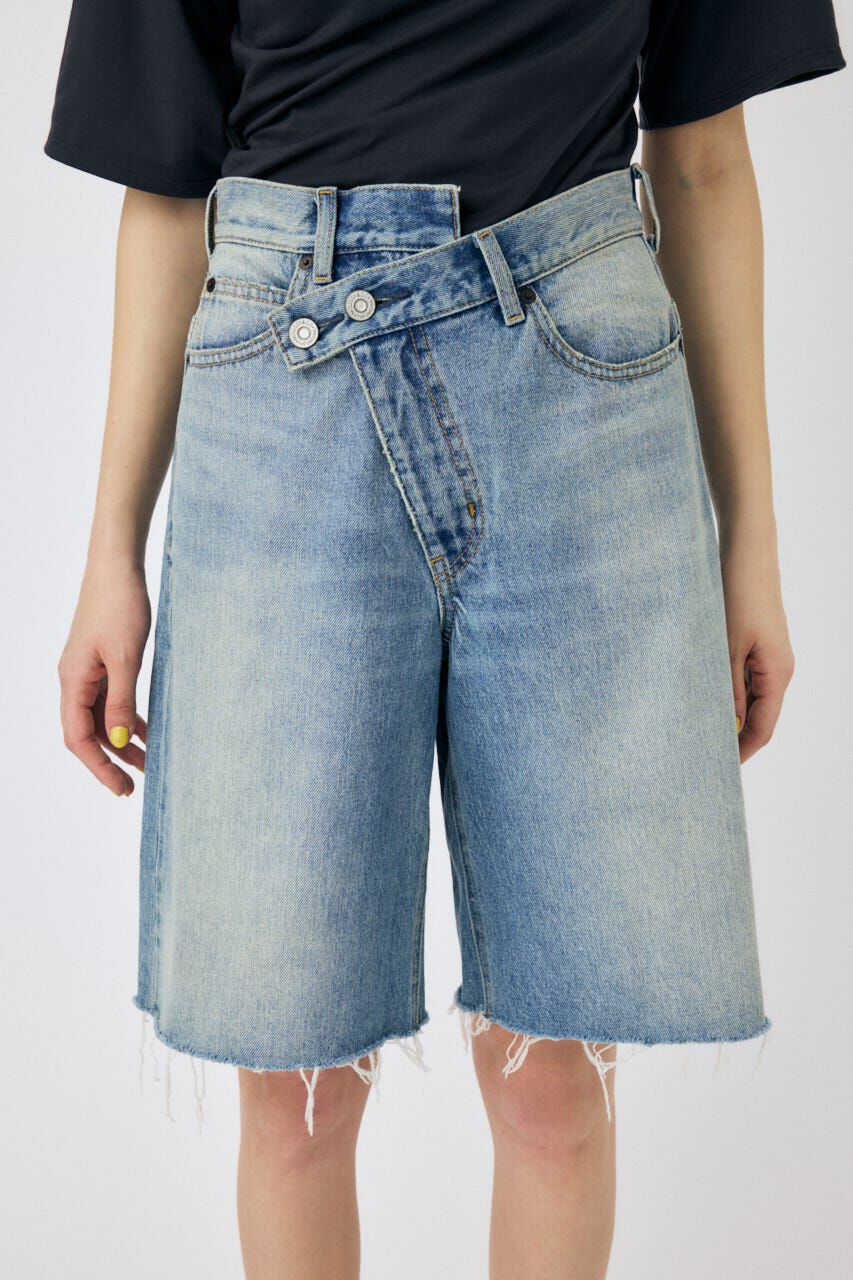 MOUSSY「CROSS WAIST HALF パンツ」|デニム|