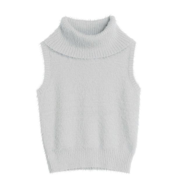 CALNAMUR「SHAGGY TURTLENECK KNIT/シャギータートルネックニット」|ニット・セーター|グレー