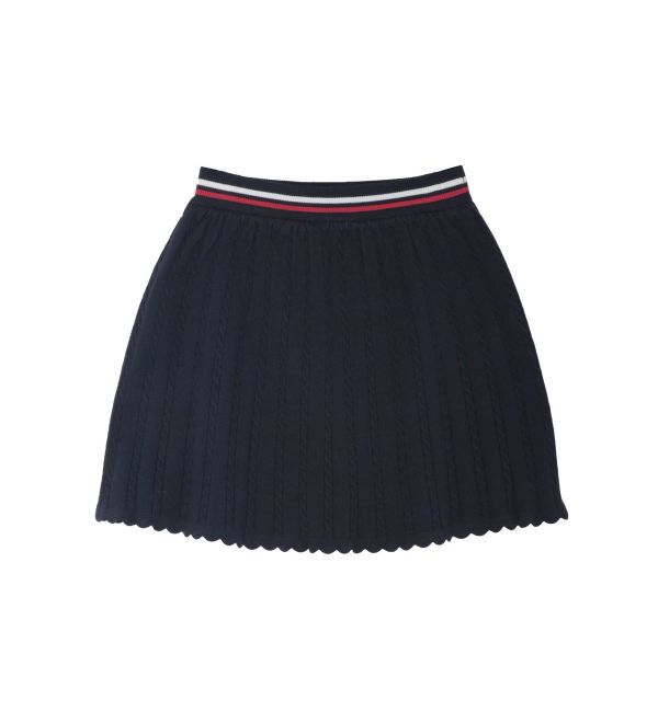 CALNAMUR「MINI CABLE LINE KNIT SK/ミニケーブルライクニットミニスカート」|スカート|ネイビー
