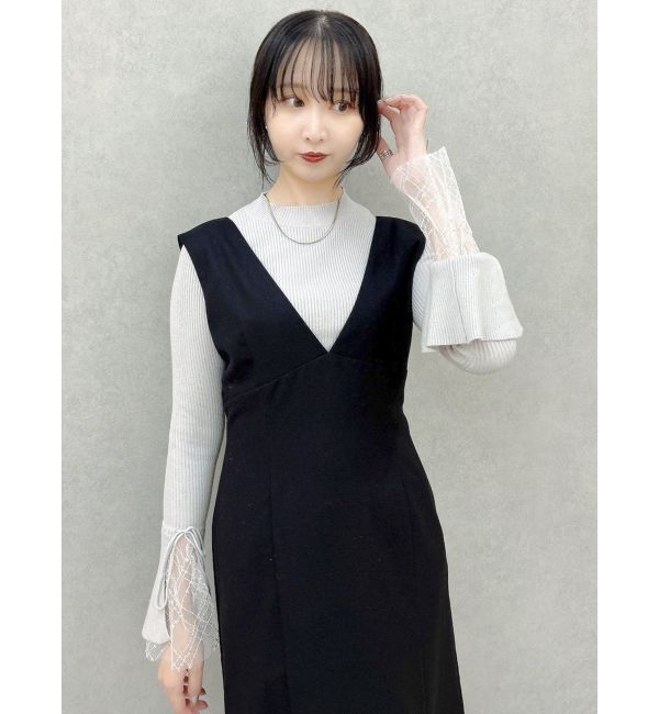 dazzlin「【森香澄コラボ】ディープネックレイヤードワンピース」|ワンピース|