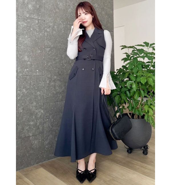 dazzlin「【WEB限定カラーあり】トレンチディティールジレワンピース」|ワンピース|