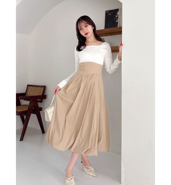 dazzlin「カットドッキングタックバルーンワンピース」|ワンピース|
