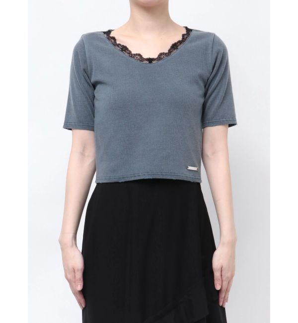 EMODA「リブクラッシュレーストップス」|Tシャツ・カットソー|ブルー