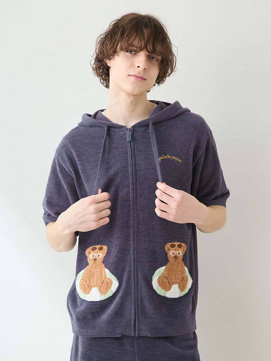 GELATO PIQUE HOMME「【HOMME】 サマーベアジャガード半袖パーカ」|パーカー|