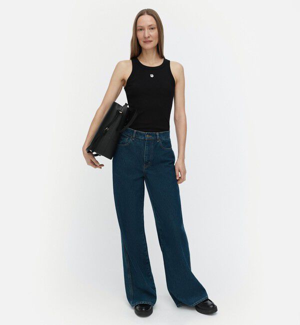 Marimekko「Kedol Unikko Placement カットソー」|シャツ・ブラウス|ブラック&times;ホワイト