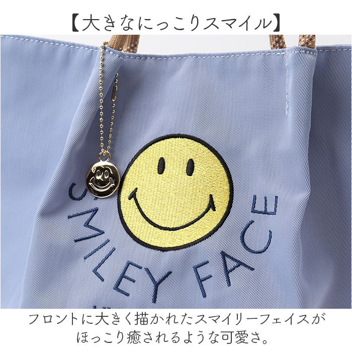 BACKYARD FAMILY「SMILEY FACE スマイリーフェイス トート 刺? 通販 トートバッグ トートバック 手提げ」|トートバッグ|