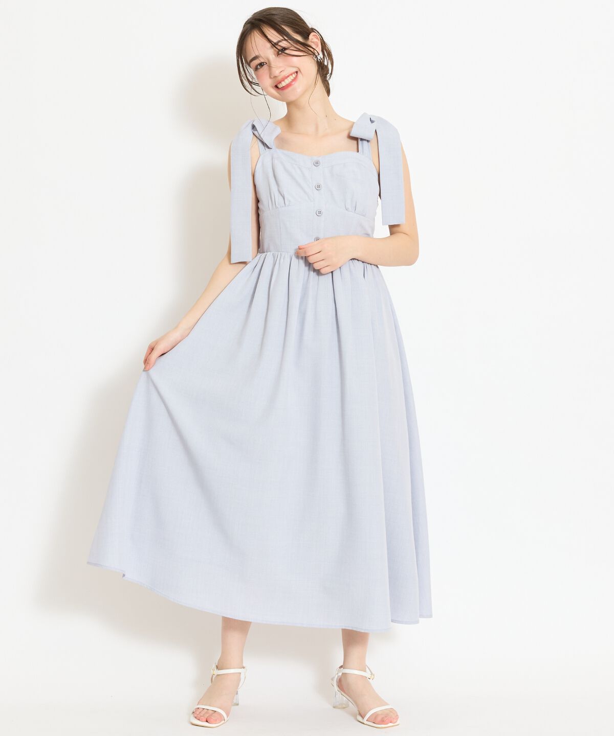 WILLSELECTION「リボンショルダーギャザーワンピース」|ワンピース|