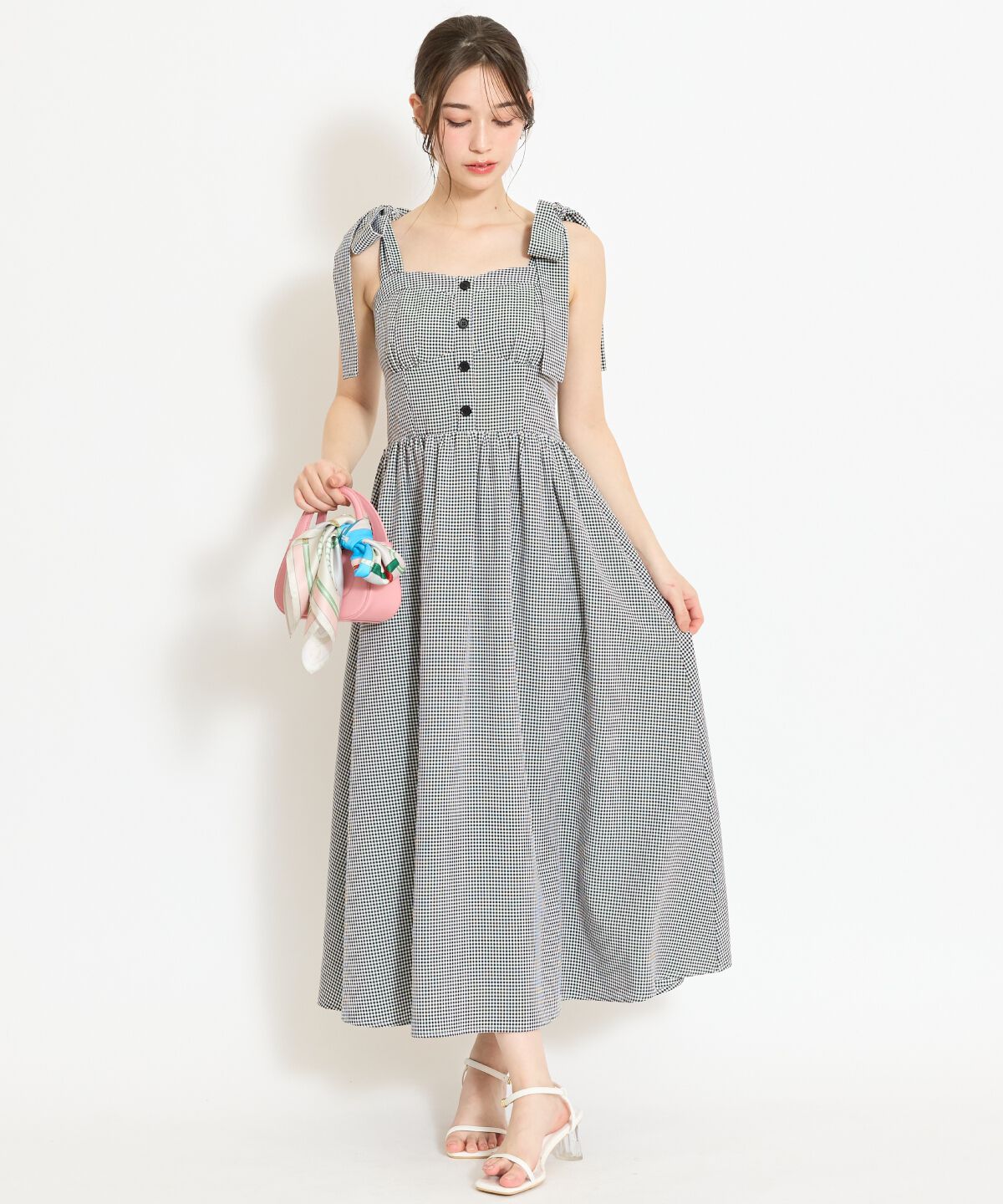 WILLSELECTION「リボンショルダーギャザーワンピース」|ワンピース|