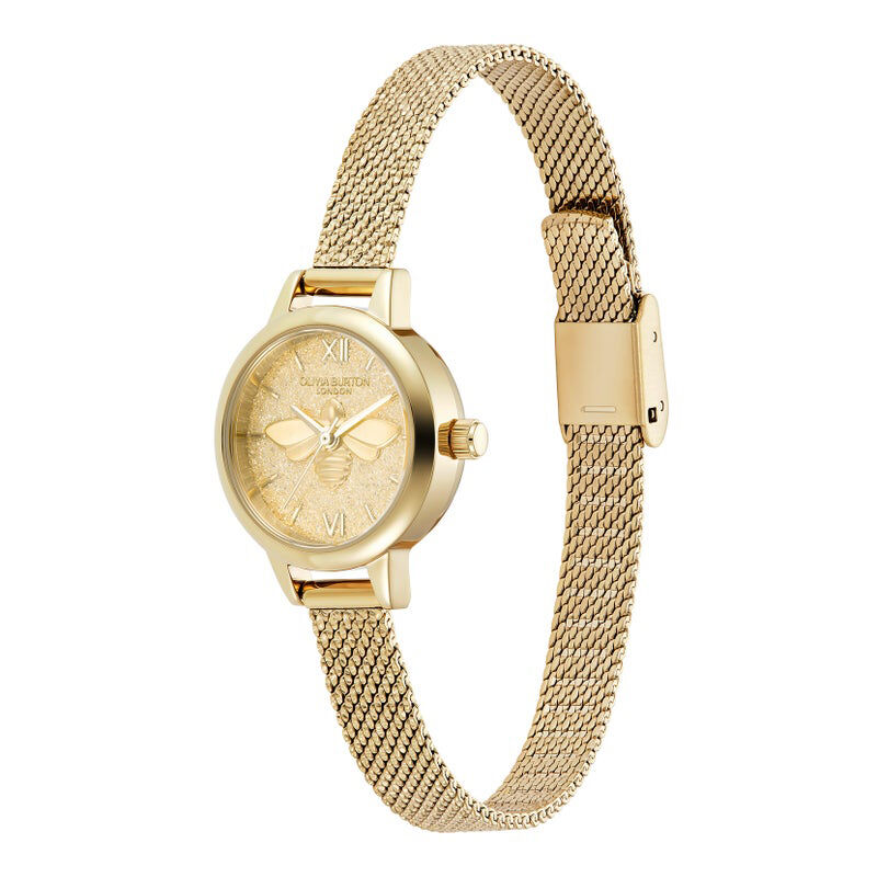 OLIVIA BURTON 「〈OLIVIA BURTON(ｵﾘﾋﾞｱﾊﾞｰﾄﾝ)〉ｼｸﾞﾈﾁｬｰ ﾐﾆﾗｯｷｰﾋﾞｰ ｼｬﾝﾊﾟﾝｸﾞﾘｰｯﾀｰ ｺﾞｰﾙﾄﾞﾒｯｼｭ」|腕時計|