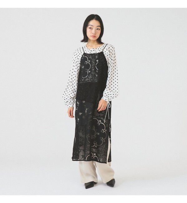 Ray BEAMS 「レース パッチワーク キャミ ワンピース」|ワンピース|BLACK