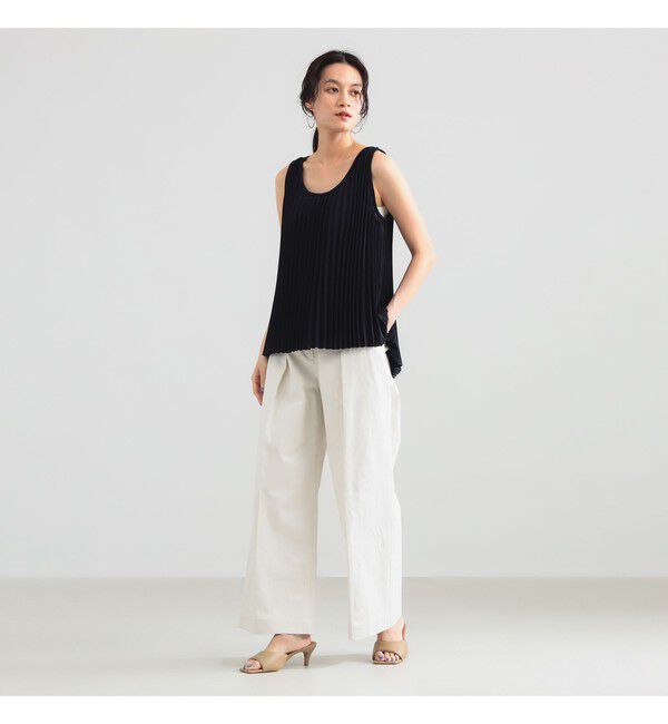 Demi-Luxe BEAMS 「プリーツ ノースリーブ プルオーバー」|シャツ・ブラウス|
